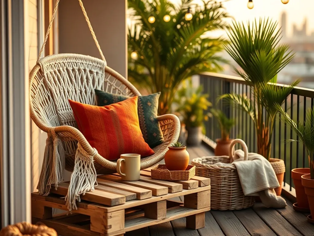 Taras boho dodatki: pomysły na przytulny balkon